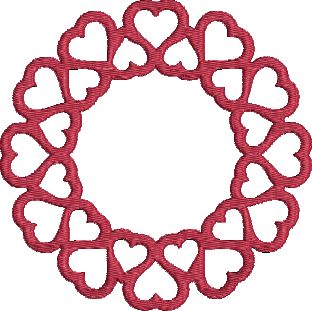 Valentine's Day heart flowers monogram frame machine embroidery
