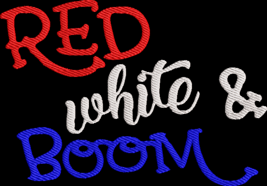 Digital Design Red White and Boom