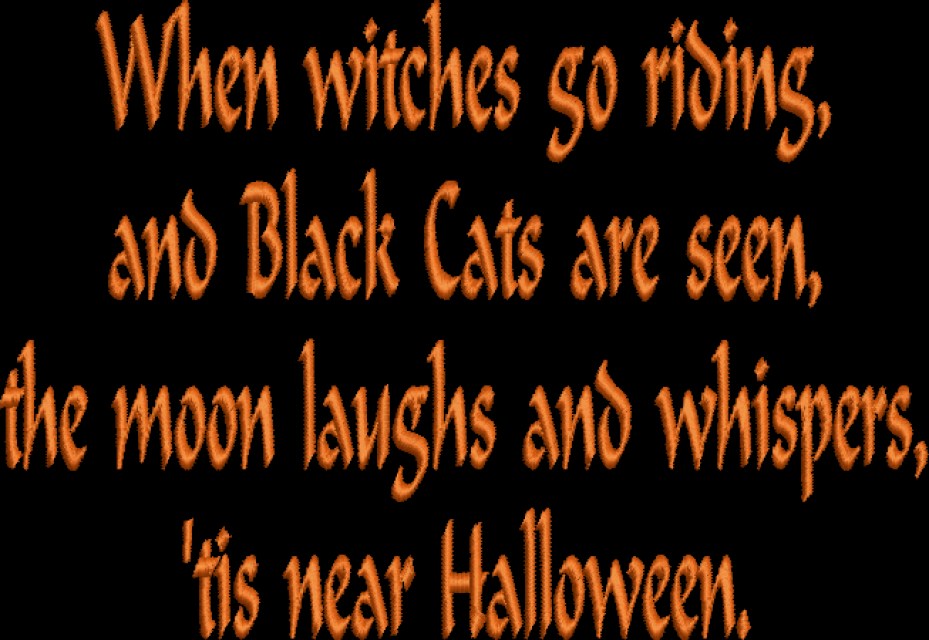 Black Cat Halloween Saying Machine Embroidery Design,Invitation Design Templates