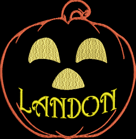 Landon Pumpkin Halloween Machine Embroidery Design,Invitation Design Templates