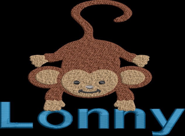 Monkey Name Machine Embroidery Design