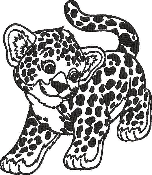 Snow leopard Machine Embroidery Design Animal