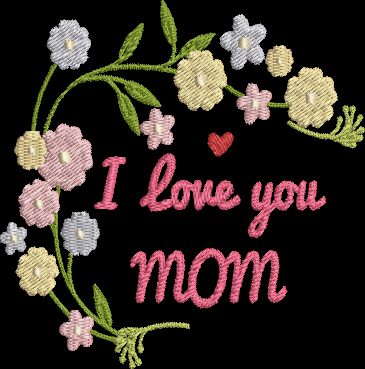 Happy Mother's Day Machine Embroidery Design Mom