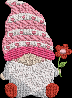 Happy Valentine's Day Embroidery File Valentine Gnome Embroidery Design Instant Download 4 sizes