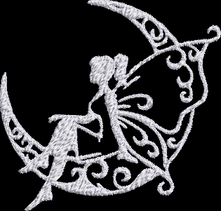 Fairy and Moon Embroidery Machine Embroidery Design Embroidery Patterns Embroidery Files Machine Embroidery