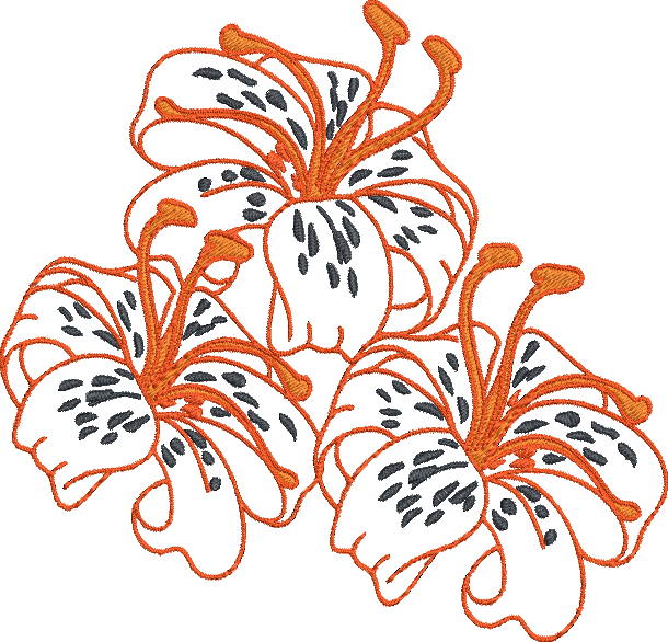 Tiger Lily Machine Embroidery Designs Sewing Craft Embroidery Flower