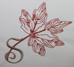Leaf Alphabet Letter S Machine Embroidery Design