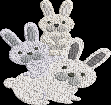 Bunnies Machine Embroidery Design Bunny Easter