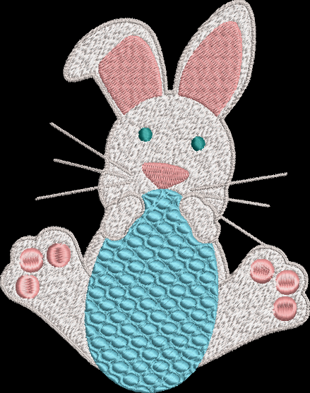 Easter Bunny with EggMachine Embroidery Design Holiday Egg Bunny Spring